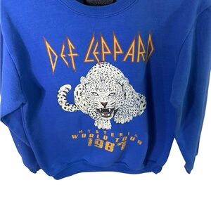 Def Leppard Blue Graphic Sweatshirt